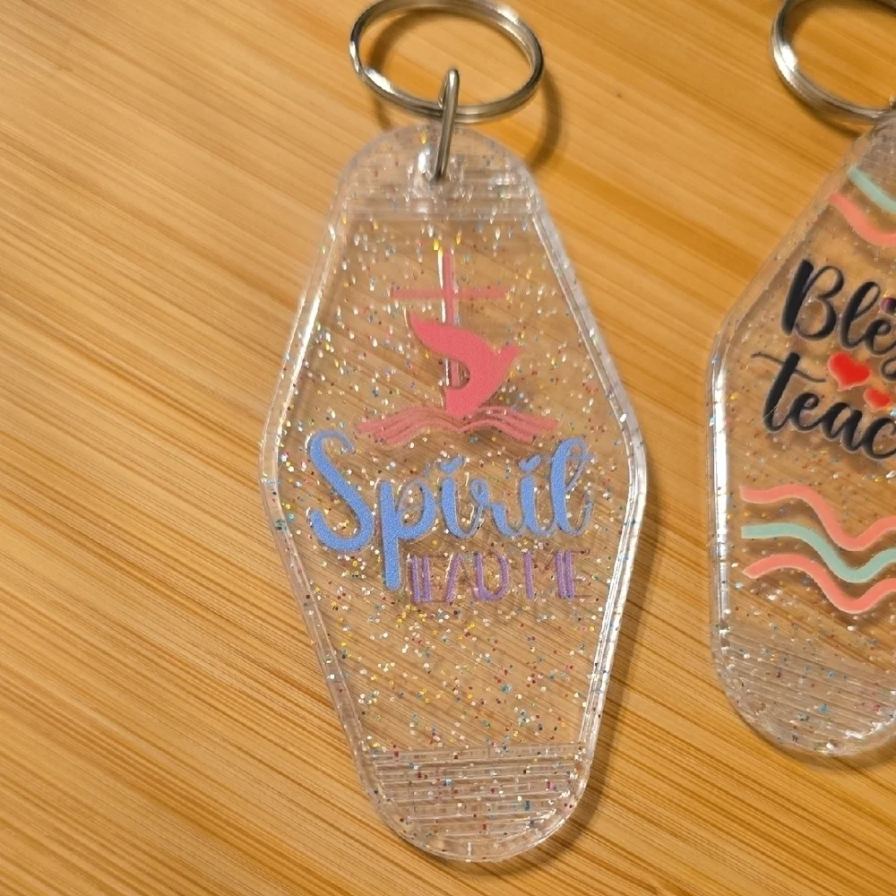Inspirational Keychain Set with Glitter Accents